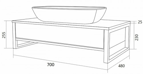 Тумба под раковину 1MarKa Grunge Loft 70П Ц0000015941 подвесная Дуб Намибия МДФ / ЛДСП