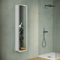 Шкаф пенал Creto Marsel 40 21-4001600WH подвесной Белый МДФ / ЛДСП, стекло