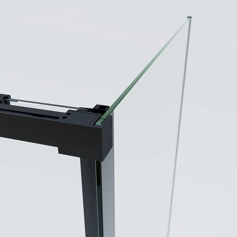 Душевой уголок Vincea Soft 2 120x80 VSR-3SO28012CLB профиль Черный стекло прозрачное