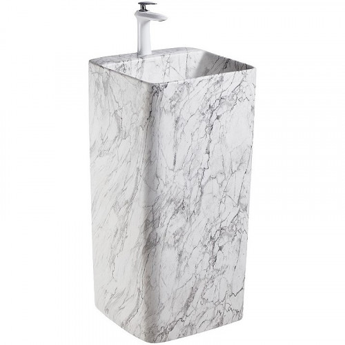 Раковина SantiLine 42 SL-4005MM Мрамор матовый фаянс напольный