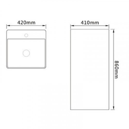 Раковина SantiLine 42 SL-4005MM Мрамор матовый фаянс напольный