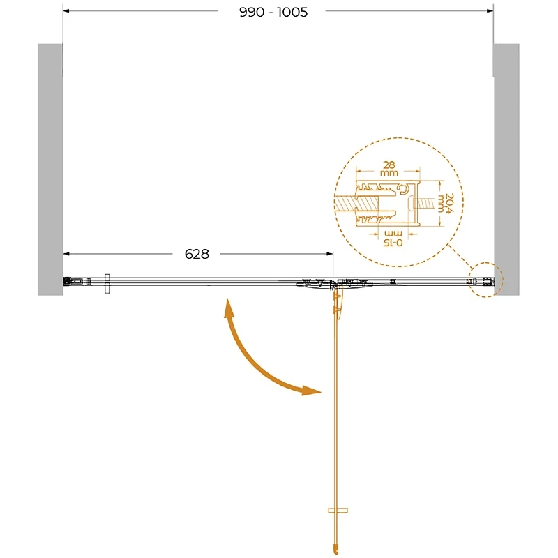 Душевая дверь Cezares Liner 100 R LINER-B-12-100-C-Cr-R профиль Хром стекло прозрачное