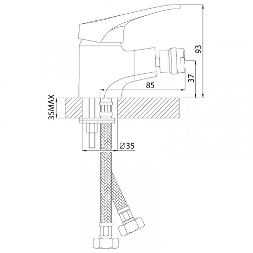 Смеситель для биде Rossinka B35-51 Хром