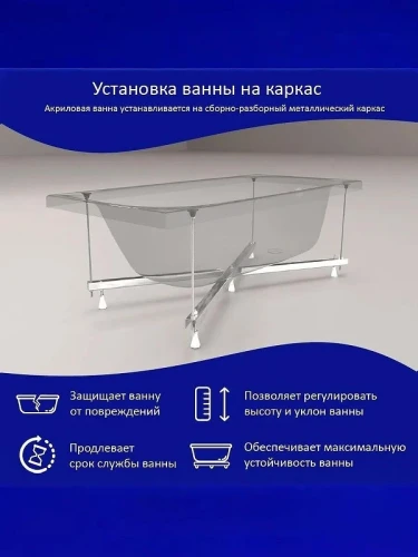 Акриловая ванна ARAGUT Тигма 150х70 Щ0000063287 цвет Белый