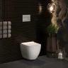 Комплект унитаза с инсталляцией Berges Okus 043280 с сиденьем Микролифт и Черной матовой клавишей смыва фарфор подвесной