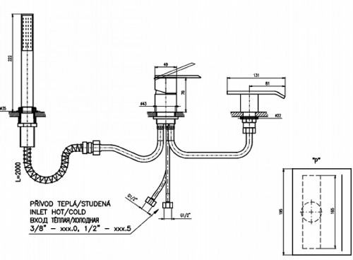 Смеситель на борт ванны Rav Slezak Loira LR574.5YZ Золото латунь