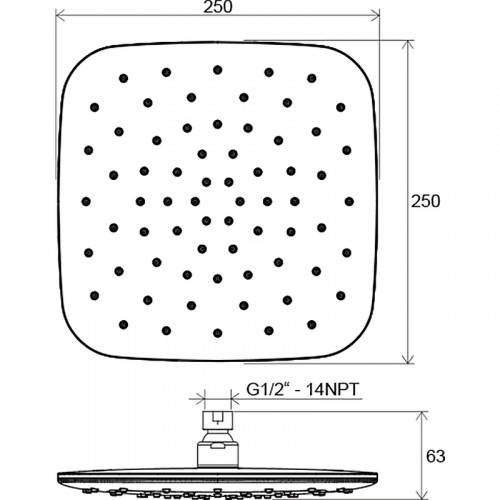 Верхний душ Ravak X07P574 Хром пластик на потолок