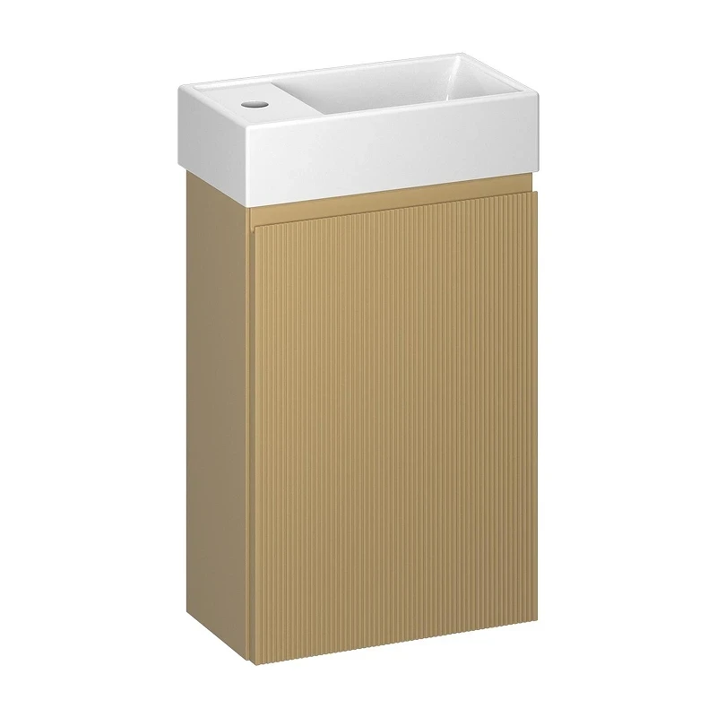 Тумба с раковиной Wellsee WC Area 40 L 221803002 подвесная цвет Бежевый матовый