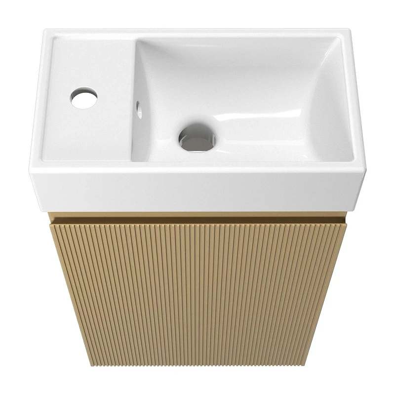 Тумба с раковиной Wellsee WC Area 40 L 221803002 подвесная цвет Бежевый матовый