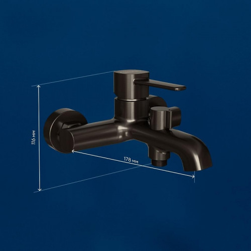 Смеситель для ванны Urbatec Evolution EV22803GM цвет Оружейная сталь