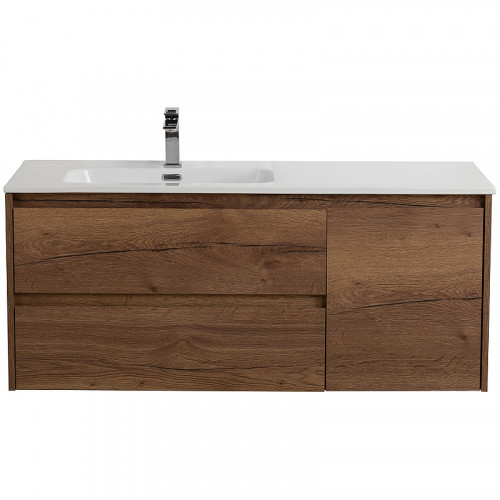 Тумба под раковину BelBagno Kraft 100 L KRAFT-1000-2C-1A-SO-RT-L подвесная Rovere Tabacco МДФ / ЛДСП