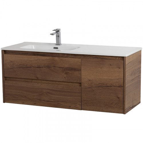 Тумба под раковину BelBagno Kraft 100 L KRAFT-1000-2C-1A-SO-RT-L подвесная Rovere Tabacco МДФ / ЛДСП
