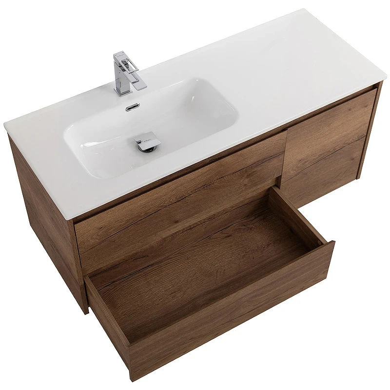 Тумба под раковину BelBagno Kraft 100 L KRAFT-1000-2C-1A-SO-RT-L подвесная Rovere Tabacco МДФ / ЛДСП