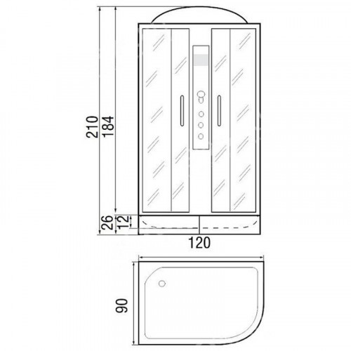 Душевая кабина River Dunay 120x90 ТН R 10000003131 с поддоном