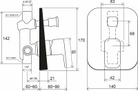 Смеситель для душа Ravak 10° Free-TD F 061.00 X070134 Хром латунь встраиваемый