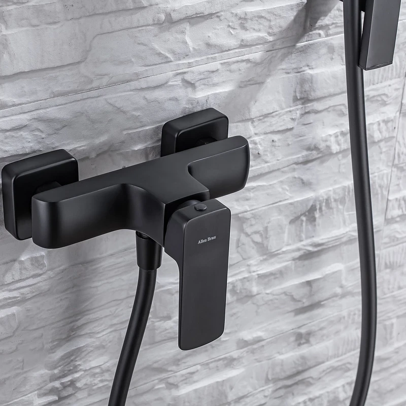 Смеситель для душа Allen Brau Infinity 5.21010-31 Черный матовый латунь на стену