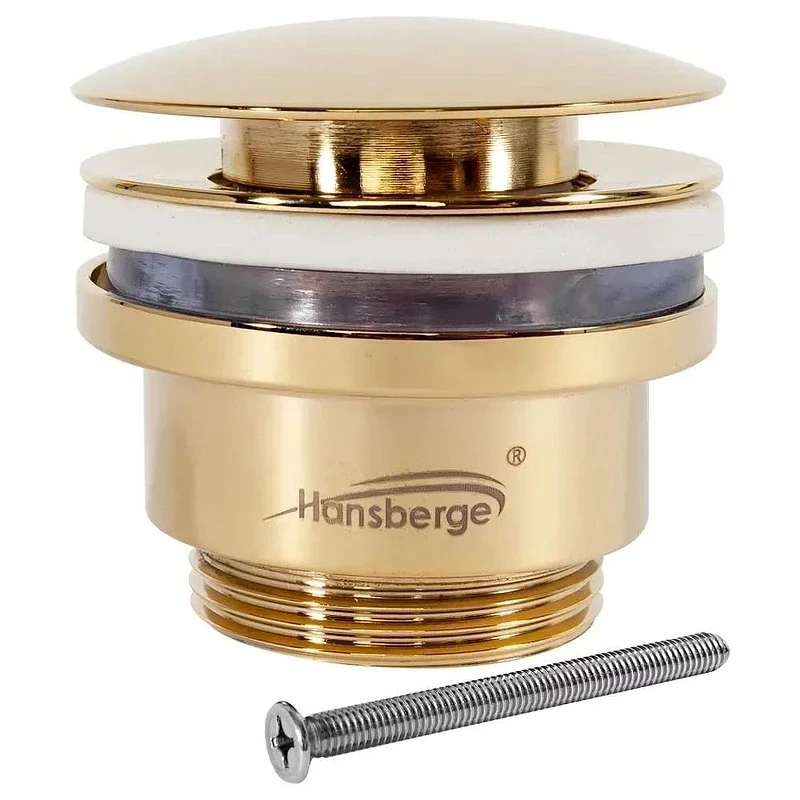 Донный клапан Hansberge H107GO click-clack цвет Золото глянцевое