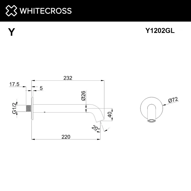 Излив для смесителя Whitecross Y gold Y1202GL цвет Золото
