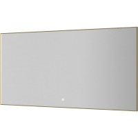 Зеркало Boheme Modern 140x70 543-140-MG с подсветкой Золото матовое с сенсорным выключателем и подогревом стекло