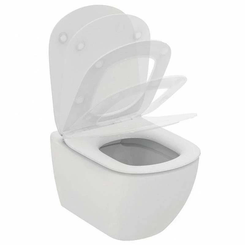 Унитаз с инсталляцией Ideal Standard Tesi PR386801 с сиденьем Микролифт и клавишей смыва Хром