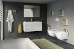 Унитаз с инсталляцией Ideal Standard Tesi PR386801 с сиденьем Микролифт и клавишей смыва Хром