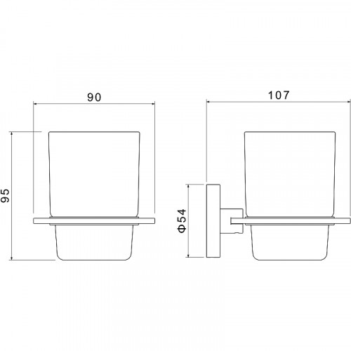 Стакан для зубных щеток Aquatek Оберон AQ4204MB Черный матовый