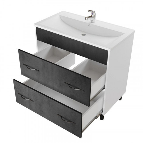 Тумба под раковину Mixline Сура 80 555077 цвет Белый Графит