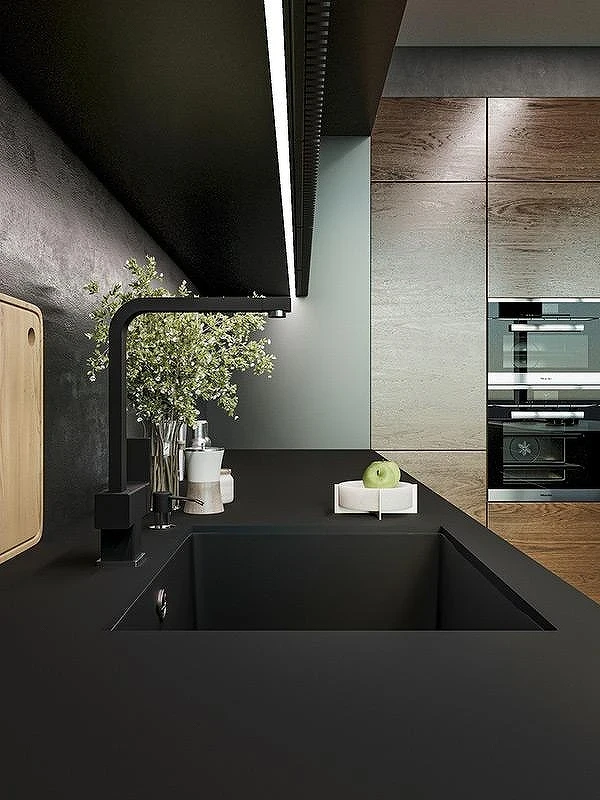 Смеситель для кухни Emar Quartz 3014.12 цвет Оникс