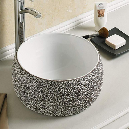 Раковина CeramaLux 40 78217 Серебряная фаянс накладная