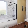 Шторка на ванну WasserKRAFT Dill 100 61S02-100WS профиль Черный стекло прозрачное