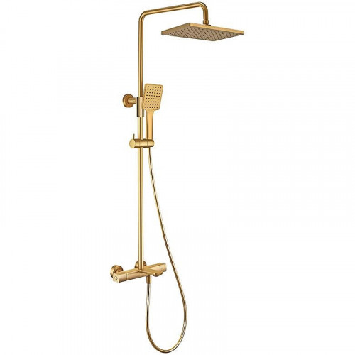 Душевая система Kaiser Cube 01382-3 с термостатом Шлифованное золото