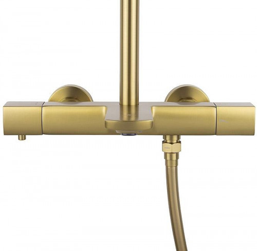 Душевая система Kaiser Cube 01382-3 с термостатом Шлифованное золото