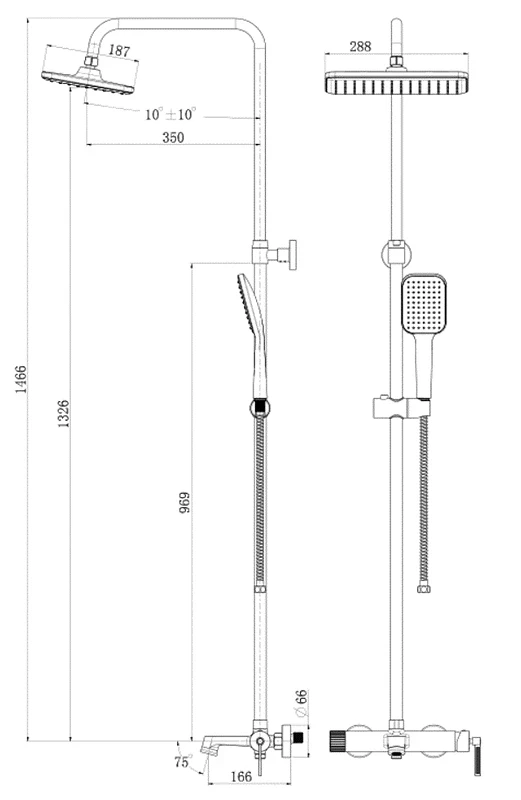 Душевая система Royce Pro RCS-120504CR цвет Хром