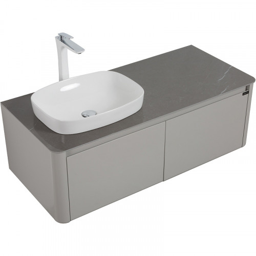 Тумба с раковиной Black&amp;White Universe U915.1200 L 120 L 9151200L подвесная Glossy light grey МДФ / ЛДСП