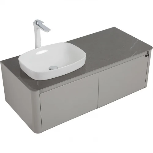 Тумба с раковиной Black&White Universe U915.1200 L 120 L 9151200L подвесная Glossy light grey МДФ / ЛДСП