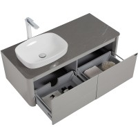 Тумба с раковиной Black&amp;White Universe U915.1200 L 120 L 9151200L подвесная Glossy light grey МДФ / ЛДСП