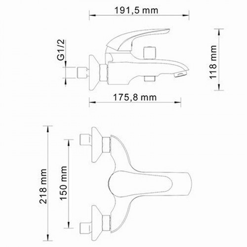 Смеситель для ванны WasserKRAFT Rossel 2801 Хром латунь на стену