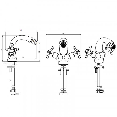 Смеситель для биде Boheme Royal Cristal 276-Royal/CRST Хром латунь