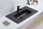 Раковина CeramaLux NC 61 9060MMB Черная матовая фаянс полувстраиваемая