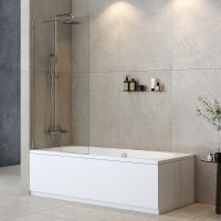 Шторка на ванну Cezares Liberta 80 LIBERTA-V-1-TB-80/155-C-Cr профиль Хром стекло прозрачное