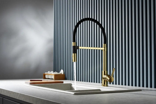 Смеситель для кухни Rose R133E цвет Золото Черный