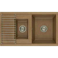 Кухонная мойка Aquaton Делия 87 1A716232DE270 Терракотовая искусственный камень (литьевой мрамор) встраиваемый