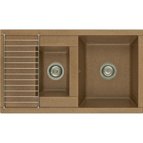 Кухонная мойка Aquaton Делия 87 1A716232DE270 Терракотовая искусственный камень (литьевой мрамор) встраиваемый