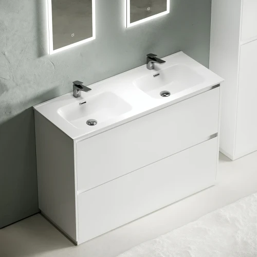 Тумба под раковину Sancos Libra Floor 120 LB120F-2W Белый глянец МДФ / ЛДСП