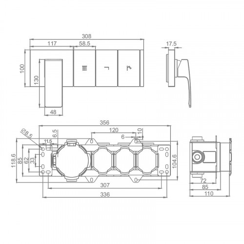 Смеситель для душа Raglo R02.273.09 цвет Графит матовый