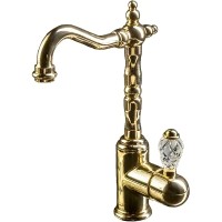 Смеситель для раковины Boheme Crystal 282-CRST Золото латунь