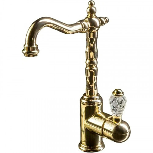 Смеситель для раковины Boheme Crystal 282-CRST Золото латунь