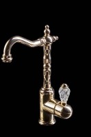 Смеситель для раковины Boheme Crystal 282-CRST Золото латунь