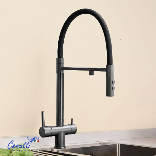 Cмеситель для кухни Ceruttispa Торре (Torre) GR CT12136 12136 цвет Серый матовый
