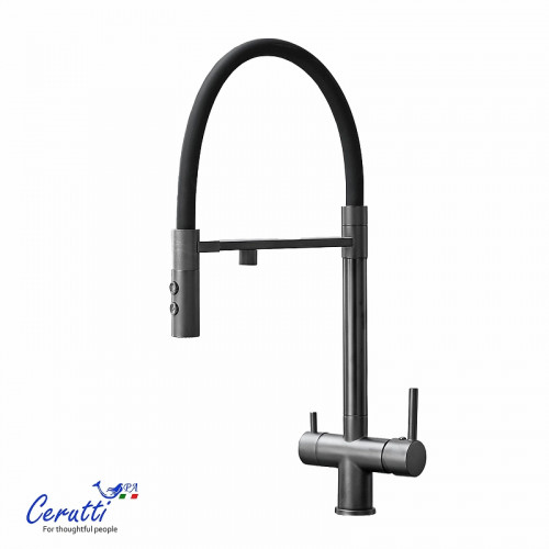Cмеситель для кухни Ceruttispa Торре (Torre) GR CT12136 12136 цвет Серый матовый